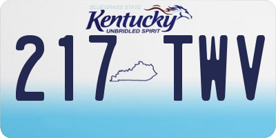 KY license plate 217TWV