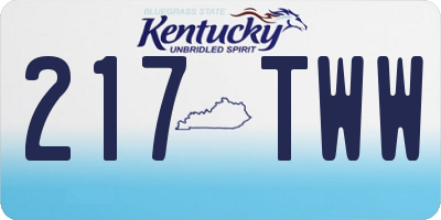 KY license plate 217TWW