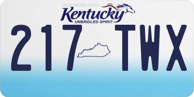 KY license plate 217TWX