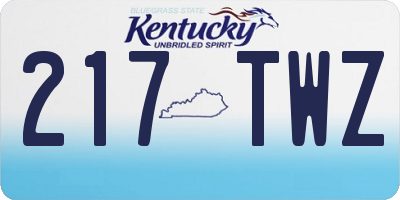 KY license plate 217TWZ