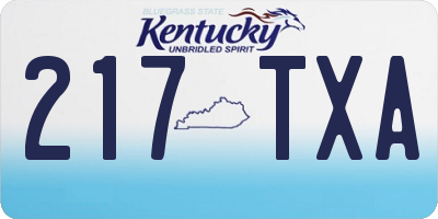 KY license plate 217TXA