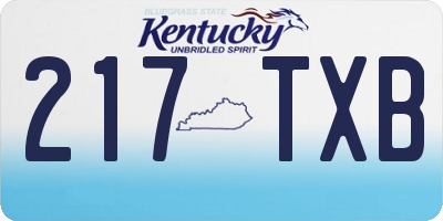 KY license plate 217TXB