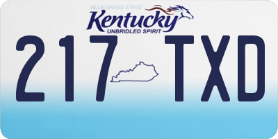 KY license plate 217TXD