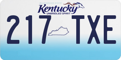 KY license plate 217TXE
