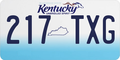 KY license plate 217TXG