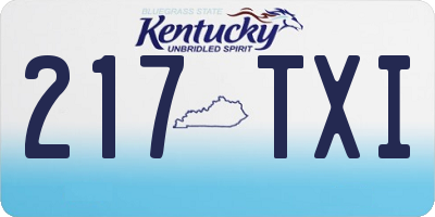 KY license plate 217TXI