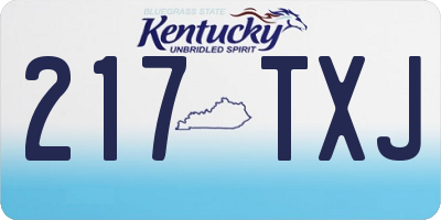 KY license plate 217TXJ