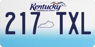 KY license plate 217TXL