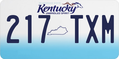 KY license plate 217TXM