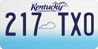 KY license plate 217TXO