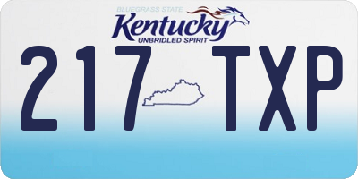 KY license plate 217TXP