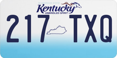 KY license plate 217TXQ