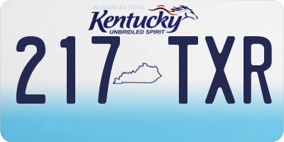 KY license plate 217TXR