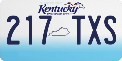 KY license plate 217TXS