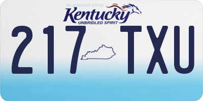 KY license plate 217TXU