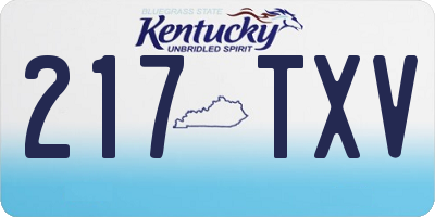KY license plate 217TXV