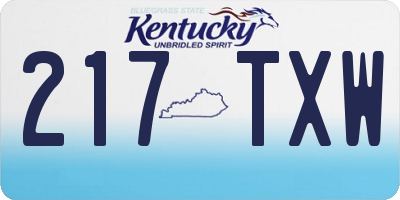 KY license plate 217TXW