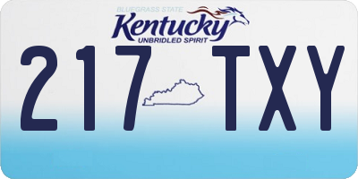 KY license plate 217TXY