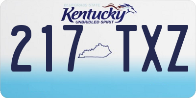KY license plate 217TXZ