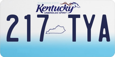 KY license plate 217TYA