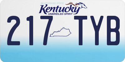 KY license plate 217TYB