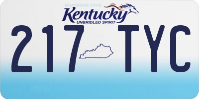 KY license plate 217TYC