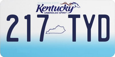 KY license plate 217TYD