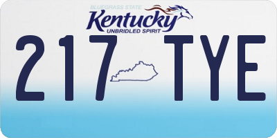 KY license plate 217TYE