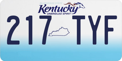 KY license plate 217TYF