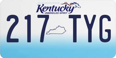KY license plate 217TYG