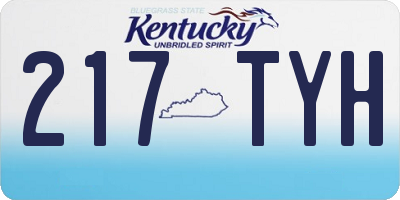 KY license plate 217TYH