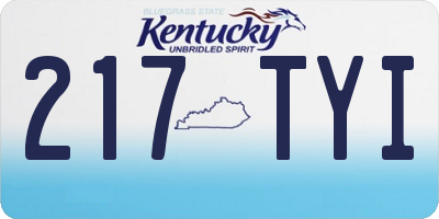 KY license plate 217TYI