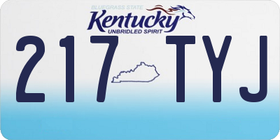 KY license plate 217TYJ