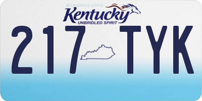 KY license plate 217TYK