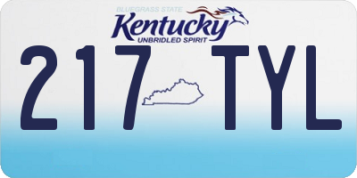 KY license plate 217TYL