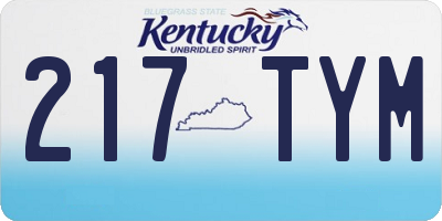 KY license plate 217TYM