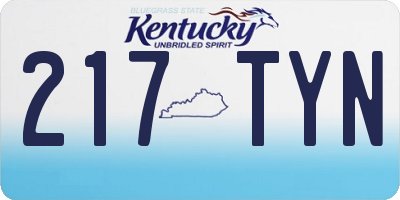 KY license plate 217TYN