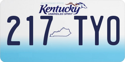 KY license plate 217TYO