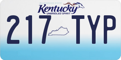 KY license plate 217TYP