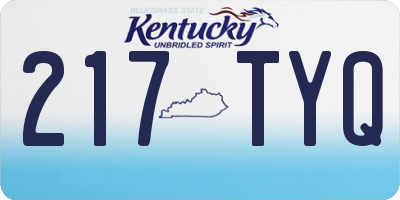 KY license plate 217TYQ
