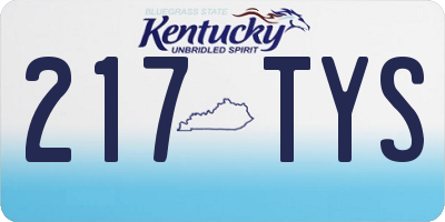 KY license plate 217TYS