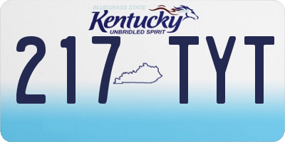 KY license plate 217TYT