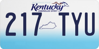 KY license plate 217TYU