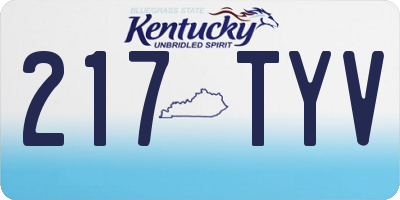 KY license plate 217TYV