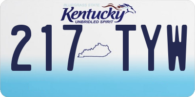 KY license plate 217TYW