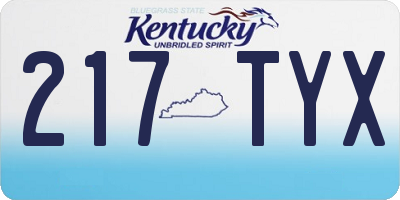 KY license plate 217TYX