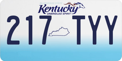 KY license plate 217TYY
