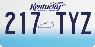 KY license plate 217TYZ