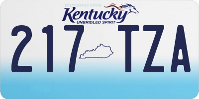 KY license plate 217TZA