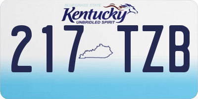 KY license plate 217TZB